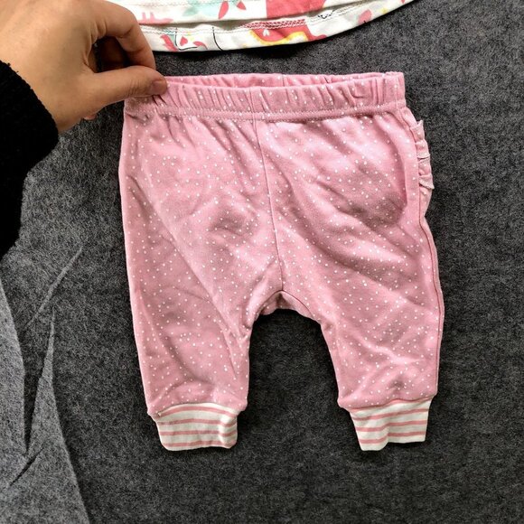 NWT CJP Baby 3-6M Pink Ruffle butt T Shirt Pants Outfit Set Summer Spring - Picture 5 of 9